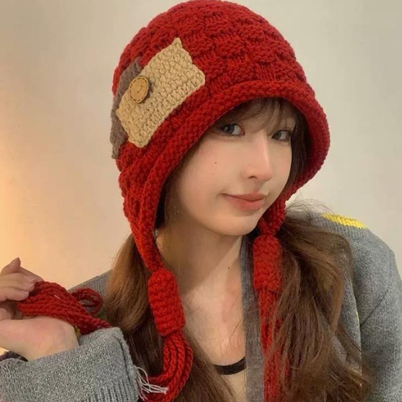 Winter Trapper Hat - Ear-Flap Balaclava Hat Women Winter Knitted