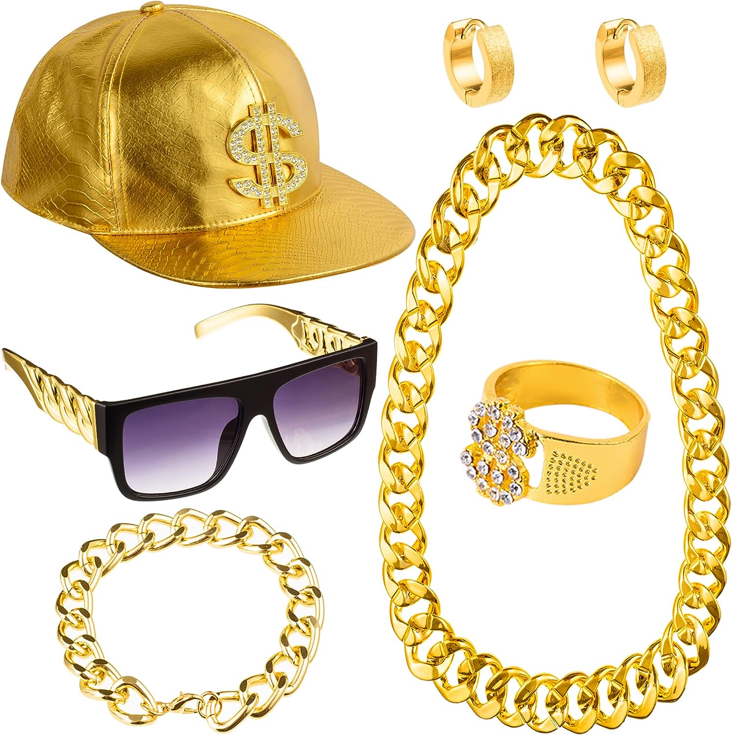 Snapback Hat Flat - PESENAR 80s 90sHip Hop Costume Kit